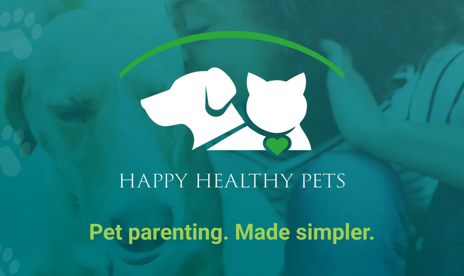 Happy Healthy Pets logo. Pet parenting. Made simpler.